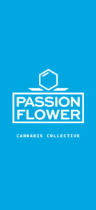 Passion Flower Logo "Indica Hybrid" Blue Phone Graphic
